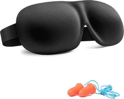 Productafbeelding van Slaapmasker, 3D oogmasker voor het slapen, met oordopjes voor verduistering