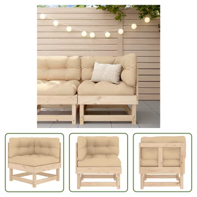 Produktbild von The Living Store Ecksofa mit Kissen Massivholz Kiefer