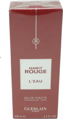 Obrázek produktu pro Guerlain Habit Rouge L'Eau, Pánské, 100 ml, Sprej, #08051 Alcohol, Aqua (Water), Parfum (Fragrance), Linalool, Limonene, Citronellol, Ethylhexyl..., 1 kusů