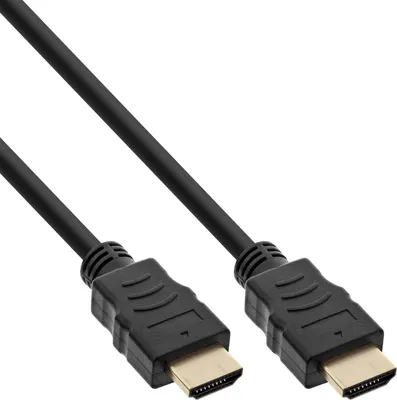 Produktbild von InLine® B-17502P 30er Bulk-Pack HDMI Kabel, HDMI-High Speed mit Ethernet, Premium, 4K2K, Stecker / Stecker, schwarz / gold, 2m
