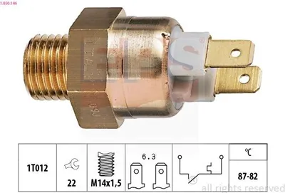 Produktbild von EPS 1.850.146 Temperaturschalter Kühlerlüfter Thermoschalter für PORSCHE 928 Coupe für VOLVO 340-360 (343, 345)