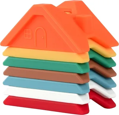 Immagine prodotto di Silicone impilare blocchi di costruzione giocattolo per bambini (arancione)