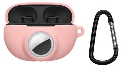 Obrázok produktu pre kwmobile 2-v-1 ochranné puzdro pre Beats Studio Buds – silikónové puzdro na slúchadlá kompatibilné s AirTag – odolné puzdro s karabínou – staroružová