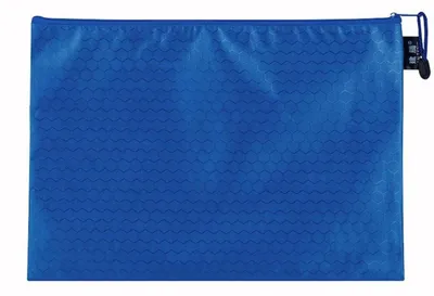Productafbeelding van 3 documentenhoezen, waterdicht, formaat B4, blauw, 38x27,5 cm, canvas