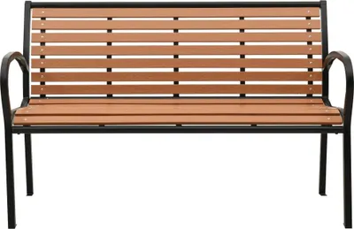 Produktbild von vidaXL Gartenbank Schwarz und Braun 116 cm Stahl und WPC