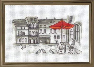 Produktbild von Permin Kreuzstich Stickpackung "Sonnenschirm", Zählmuster, 15x10cm, 13-1392