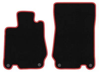 Image de Tapis de sol en moquette pour Mercedes SL R230 2001-2011 (roadster) – jeu 4 pièces, noir/rouge, sur mesure – Wielganizator CARLUX