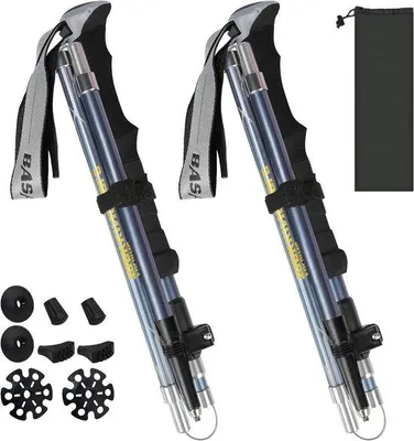 Immagine prodotto di Bastoncini da trekking telescopici in alluminio 110-135 cm ultraleggeri e pieghevoli
