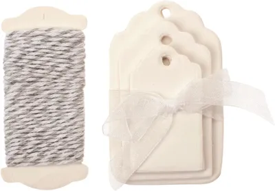 Produktbild von Glorex Papier-Etiketten weiß 5-8 x 3-5cm, 15 Stück