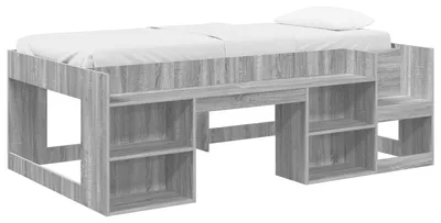 Zdjęcie produktu dla Rama łóżeczka dziecięcego vidaXL z miejscem do przechowywania, kolor Sonoma, wymiary 75 x 190 cm
