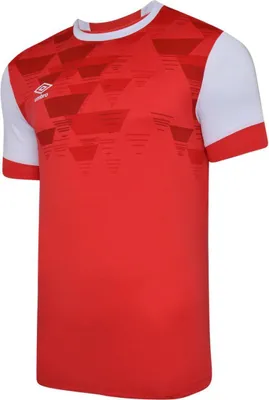 Image de Umbro - Maillot "Quatre" pour homme UO120 (L) (Rouge vermillon/Blanc)
