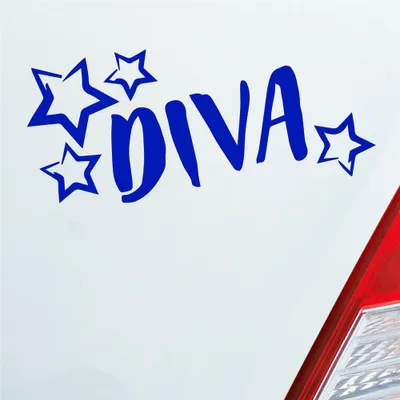 Produktbild von Auto Aufkleber Diva Sterne Stars Schriftzug 17,5x10 cm Dunkelblau Sticker Heckscheibenaufkleber