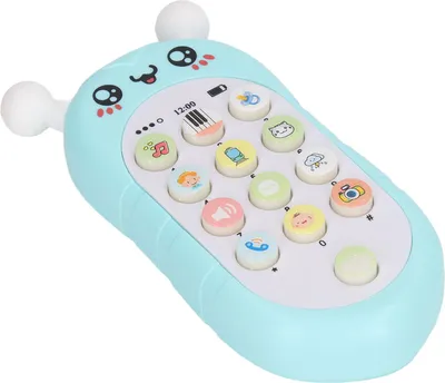 Obrázek produktu pro Dětská telefonní hračka Multifunkční pomůcka HoneyBee Style Spací hudba Mobil na baterie pro ranou školní hru Zelená se šňůrkou na krk