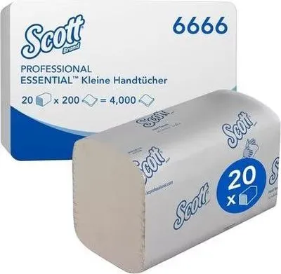 Produktbild von Scott Papierhandtücher 6666 Essential Interfold-Falzung 2-lagig 4.000 Tücher (6666)
