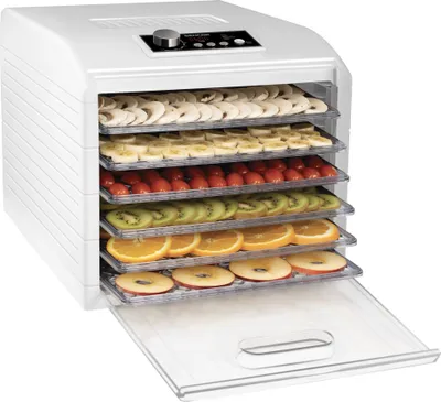 Produktbild von SENCOR SFD 6500WH Sušička potravín,5 automatických programov, celková sušiaca plocha 0,59 m², regulácia teploty 35-75 °C, 6 podnosov, podsvietený LED displej, časovač, príkon 500 W