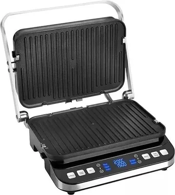 Produktbild von 2 in 1 Kontaktgrill, Tischgrill, Grill, Grillplatte, 180°, 2000 W, 6 Progr, LED Anzeige