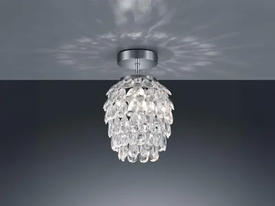 Produktbild von 1 flammige Designer Deckenleuchte Lampenschirm Ø20cm mit Acryl Kristallbehang