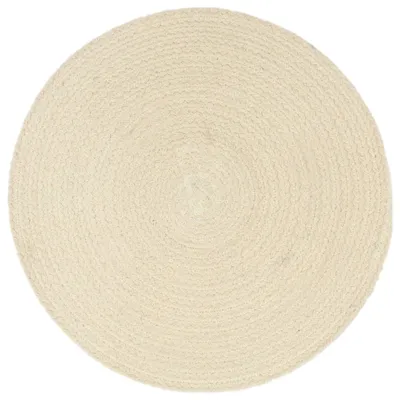 Image de vidaXL Sets de table 6 pcs. Nature 38 cm Rond Coton