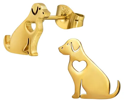 Produktbild von Ohrstecker Hund Gold