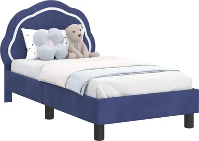 Obrázek produktu pro Rám postele pro batole s čelem Policová modrá 70 x 140 cm Samet