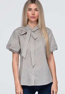Produktbild von LARICA Shirt V-1 mit Bindung Loose Fit smart casual OW-SH-E0067 beige M/L