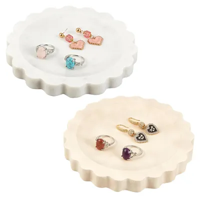 2er Set Travertin-Dekoschalen, geschweift, 14,8 cm, 2 Farben