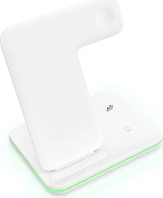 Immagine prodotto di caricabatterie wireless 3 in 1 da tavolo 15W per iPhone 8/X iWatch iPod bianco