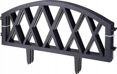 Produktbild von Modularer Gartenzaun Anthrazit, 4er-Set Kunststoff Beetumrandung 58,5x32 cm