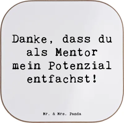Produktbild von Mr. & Mrs. Panda Tischuntersetzer Spruch Mentor Potenzial - Weiß - Geschenk, Wertschätzung, Mentorinnen und Mentoren, Danke sagen, Coaster, gläseruntersetzer, Bedanken