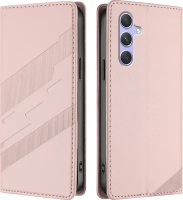 Produktbild von Hülle für Samsung Galaxy A54 5G, Kunstleder Brieftaschen Handyhülle mit Kartenfach und Standfunktion Pink