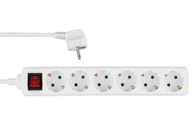 Produktbild von REV Tischsteckdose 6-fach 1,4 m mit Schalter weiss