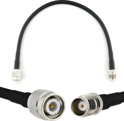 Obrázok produktu pre 30 cm koaxiálny kábel TNC samec - TNC predlžovací kábel HF-240 (ekvivalent LMR 240) 0,3 m prepojovací kábel (50 Ohm) - Čierny anténny kábel pre HAM rádio CB rádio WIFI anténu
