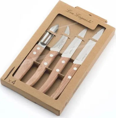 Produktbild von Amefa Lou Laguiole Forest, Messer-Set, Edelstahl, Holz, Schäler, Edelstahl, Holz
