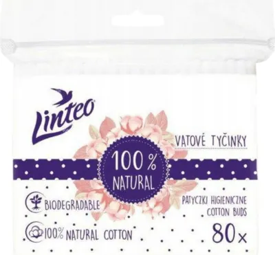 Zdjęcie produktu dla Linteo Patyczki Kosmetyczne Bawełniane 80 Szt Woreczek Zip