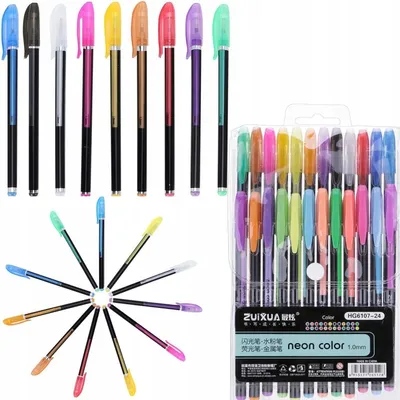 Obrázek produktu pro Neonové barevné gelové pera 12 kusů - (K72137).