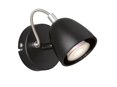 Produktbild von LED-Wandleuchte - Chromfarben - Schwarz - Metall - 10 x 13,5 cm