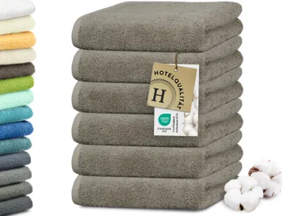 Produktbild von Handtuch 6er Set, Baumwolle, 50x100 cm, braun