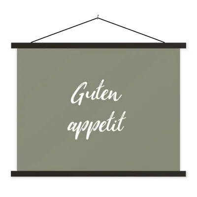 Produktbild von MuchoWow® Textilposter Guten Appetit - Zitate - Bon appetit - Sprichwörter 40x30 cm mit schwarzem Rahmen - Dekorationen