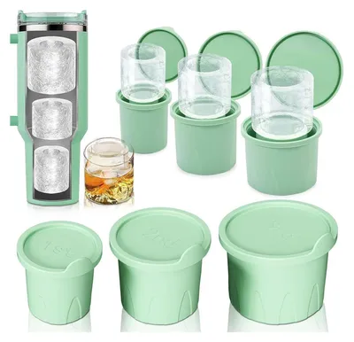 Obrázok produktu pre Silikónová forma na kocky ľadu pre Stanley tumbler 3 kusy zásobník na kocky ľadu bez BPA zásobník na kocky ľadu ľadová káva ľad whisky
