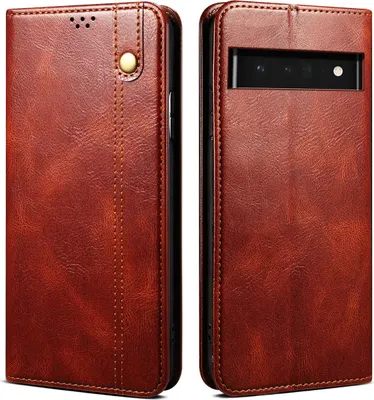 Produktbild von Google Pixel 7 Hülle, Leder Flip Brieftasche Schutzhülle mit Standfunktion für Google Pixel 7 Rot