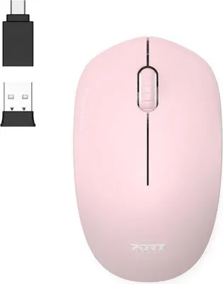 Produktbild von Port Designs 900541, Beidhändig, Optisch, RF Wireless, 1600 DPI, Pink