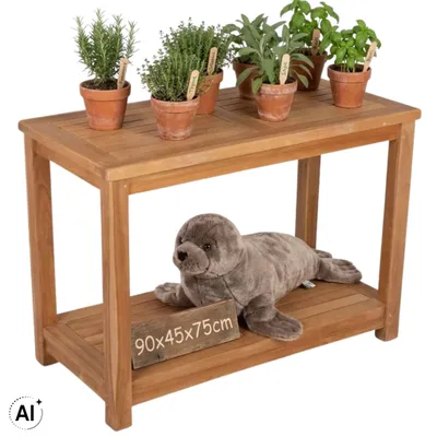 Produktbild von Gartentisch Teak Salford Ablage Garten wetterfeste Pflanzablage