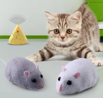 Produktbild von Elektrische Infrarot RC Simulationsmaus mit Käsemodell-Spielzeug für Katzen, interaktives Spielzeug für Haustiere (Helllila)
