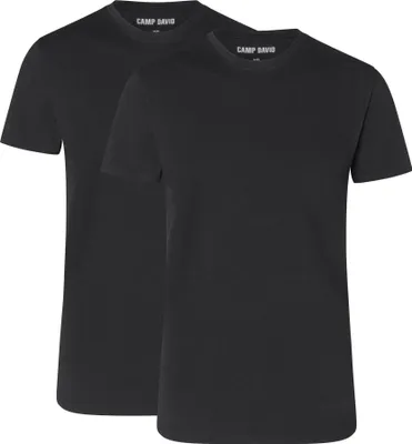 Produktbild von CAMP DAVID Herren T-Shirts, 2er Pack - Crew Neck T-Shirt 2P, Baumwolle Stretch Schwarz XL