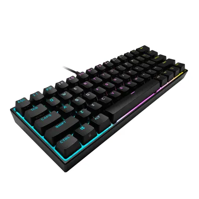 Zdjęcie produktu dla Corsair K65 RGB MINI 60%, Mini, Przewodowa, USB, Mechaniczna, RGB LED, Czarny