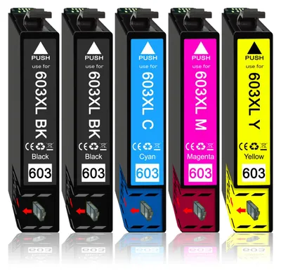 Immagine prodotto di Confezione risparmio da 5 cartucce sostituisce le cartucce per stampanti Epson 603XL (603) in confezione multipla
