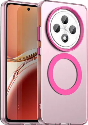 Produktbild von Magnetisch Hülle für Oppo Reno12 F 5G, Schlank Durchscheinend Matt Stoßfest Handyhülle Rot