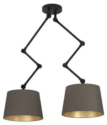 Imagen del producto de Lámpara colgante EGLO Pistunio, ideal para el comedor. Lámpara de techo con altura ajustable, diseñada para mesas de comedor. Lámpara de dos luces fabricada en metal, con casquillo E27