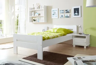 Produktbild von TiCAA Einzelbett "Bert" Kiefer Weiß