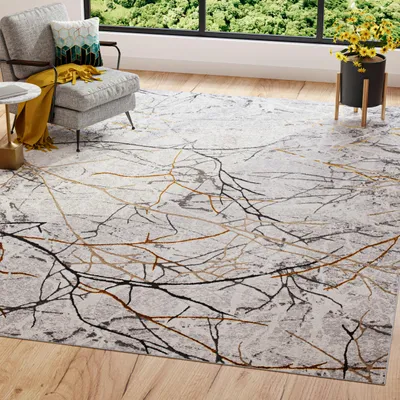 Produktbild von Tapiso Teppich GOLDEN Modern Kurzflor Grau Golden 200 x 300 cm